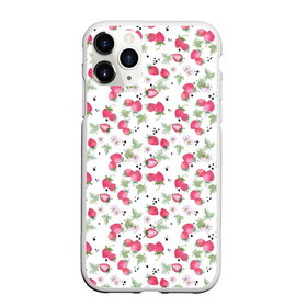 Чехол для iPhone 11 Pro матовый с принтом Акварельный узор клубника  , Силикон |  | акварельные ягоды | акварельный узор | детский | клубника | красные ягоды | летний | малышам