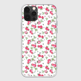 Чехол для iPhone 12 Pro с принтом Акварельный узор клубника  , силикон | область печати: задняя сторона чехла, без боковых панелей | акварельные ягоды | акварельный узор | детский | клубника | красные ягоды | летний | малышам