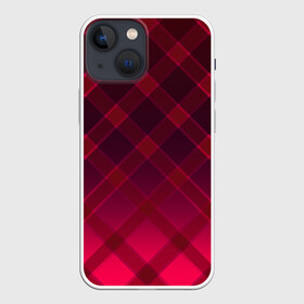 Чехол для iPhone 13 mini с принтом Геометрический абстрактный узо ,  |  | абстрактный | геометрический | градиентный | клетчатый | красный | красный в клетку | плед | темный красный