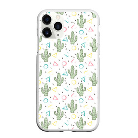 Чехол для iPhone 11 Pro матовый с принтом Кактусы  , Силикон |  | абстрактный | кактус | мексиканский узор | модный | популярный | экзотический