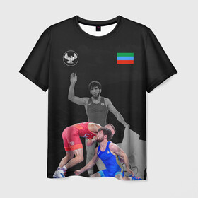 Мужская футболка 3D с принтом Dagestan wrestling (Uguev) , 100% полиэфир | прямой крой, круглый вырез горловины, длина до линии бедер | Тематика изображения на принте: dagestan | freestyle | team | uguev | wrestling | борьба | вольная | дагестан | завур | заур | кавказ | олимпийский | республика | сборная | угуев | федерация | хасавюрт | чемпион