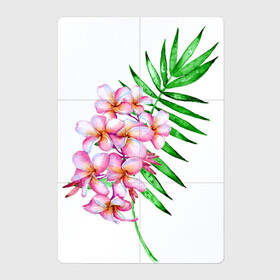 Магнитный плакат 2Х3 с принтом Цветущая ветка. Акварель , Полимерный материал с магнитным слоем | 6 деталей размером 9*9 см | акварель | акварельный | лист | пальмовый | тропики | тропический | цветочки | цветочный | цветы | экзотика | экзотический