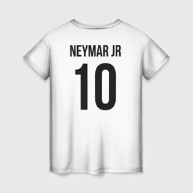 Женская футболка 3D с принтом Неймар ПСЖ , 100% полиэфир ( синтетическое хлопкоподобное полотно) | прямой крой, круглый вырез горловины, длина до линии бедер | neymar | psg | неймар | псж
