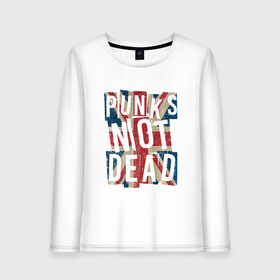 Женский лонгслив хлопок с принтом Punks not dead , 100% хлопок |  | alternative | music | punk | punks not dead | rock | альтернатива | музыка | панк | панки не умерают | панкс нот дэд | рок