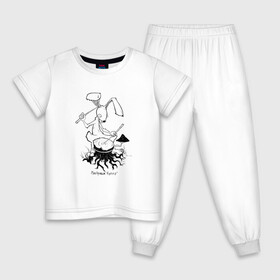 Детская пижама хлопок с принтом Курьер - Заяц 2 , 100% хлопок |  брюки и футболка прямого кроя, без карманов, на брюках мягкая резинка на поясе и по низу штанин
 | reminor | заяц | курьер | мультфильм