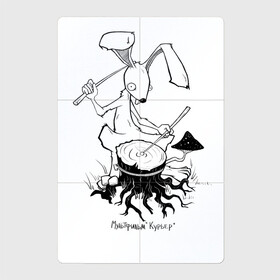 Магнитный плакат 2Х3 с принтом Курьер - Заяц 2 , Полимерный материал с магнитным слоем | 6 деталей размером 9*9 см | Тематика изображения на принте: reminor | заяц | курьер | мультфильм