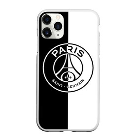 Чехол для iPhone 11 Pro Max матовый с принтом ФК ПСЖ / PSG BLACK & WHITE , Силикон |  | paris saint germain | psg | saint | sport | париж | псг | спорт | футбол