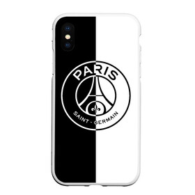 Чехол для iPhone XS Max матовый с принтом ФК ПСЖ / PSG BLACK & WHITE , Силикон | Область печати: задняя сторона чехла, без боковых панелей | paris saint germain | psg | saint | sport | париж | псг | спорт | футбол