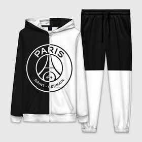Женский костюм 3D с принтом ФК ПСЖ   PSG BLACK  WHITE ,  |  | paris saint germain | psg | saint | sport | париж | псг | спорт | футбол