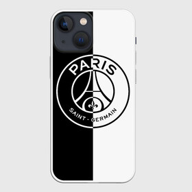 Чехол для iPhone 13 mini с принтом ФК ПСЖ   PSG BLACK  WHITE ,  |  | paris saint germain | psg | saint | sport | париж | псг | спорт | футбол