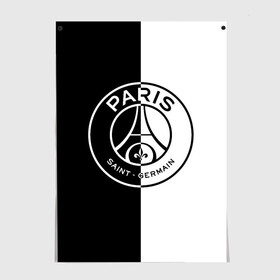 Постер с принтом ФК ПСЖ / PSG BLACK & WHITE , 100% бумага
 | бумага, плотность 150 мг. Матовая, но за счет высокого коэффициента гладкости имеет небольшой блеск и дает на свету блики, но в отличии от глянцевой бумаги не покрыта лаком | Тематика изображения на принте: paris saint germain | psg | saint | sport | париж | псг | спорт | футбол