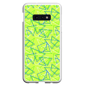Чехол для Samsung S10E с принтом Абстрактный неоновый зеленый , Силикон | Область печати: задняя сторона чехла, без боковых панелей | абстрактный | геометрический | детский | зеленый | летний | неоновый | ретро | треугольники