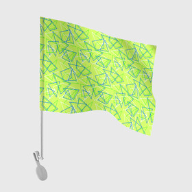 Флаг для автомобиля с принтом Абстрактный неоновый зеленый , 100% полиэстер | Размер: 30*21 см | абстрактный | геометрический | детский | зеленый | летний | неоновый | ретро | треугольники