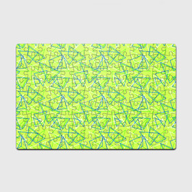 Головоломка Пазл магнитный 126 элементов с принтом Абстрактный неоновый зеленый , полимерный материал с магнитным слоем | 126 деталей, размер изделия —  180*270 мм | Тематика изображения на принте: абстрактный | геометрический | детский | зеленый | летний | неоновый | ретро | треугольники