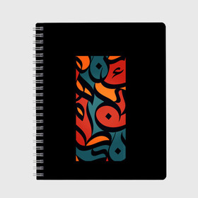 Тетрадь с принтом Арабский дождь , 100% бумага | 48 листов, плотность листов — 60 г/м2, плотность картонной обложки — 250 г/м2. Листы скреплены сбоку удобной пружинной спиралью. Уголки страниц и обложки скругленные. Цвет линий — светло-серый
 | арабская надпись | арабский стиль | дождь из арабских букв | разноцветный