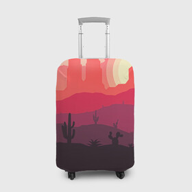 Чехол для чемодана 3D с принтом Пустыня , 86% полиэфир, 14% спандекс | двустороннее нанесение принта, прорези для ручек и колес | Тематика изображения на принте: desert | flat | sand | песок | пустыня | солнце