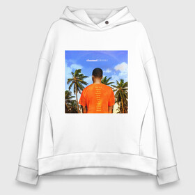 Женское худи Oversize хлопок с принтом Frank Ocean , френч-терри — 70% хлопок, 30% полиэстер. Мягкий теплый начес внутри —100% хлопок | боковые карманы, эластичные манжеты и нижняя кромка, капюшон на магнитной кнопке | Тематика изображения на принте: channel orange | frank ocean | небо | обложка альбома | пальмы | рэп | хип хоп