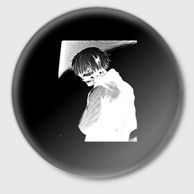 Значок с принтом Dead Inside TOKYO GHOUL ,  металл | круглая форма, металлическая застежка в виде булавки | Тематика изображения на принте: 1000 7 | dead inside | zxc | zxc ghoul | дед инсайд