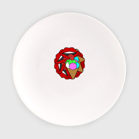 Тарелка с принтом Круговорот губ , фарфор | диаметр - 210 мм
диаметр для нанесения принта - 120 мм | Тематика изображения на принте: абстракция | губы | еда | мороженое | психоделика