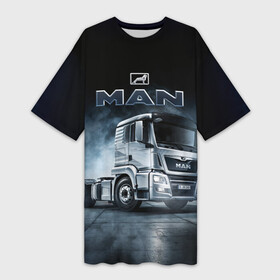 Платье-футболка 3D с принтом Man фура ,  |  | man | man truck | man грузовик | truck | trucks | грузовик | грузовики | дальнобои | дальнобой | дальнобойщик | мен | мен грузовик | фура | фуры