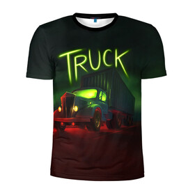 Мужская футболка 3D спортивная с принтом Truck neon , 100% полиэстер с улучшенными характеристиками | приталенный силуэт, круглая горловина, широкие плечи, сужается к линии бедра | truck | trucks | грузовик | грузовики | дальнобои | дальнобой | дальнобойщик | фура | фуры