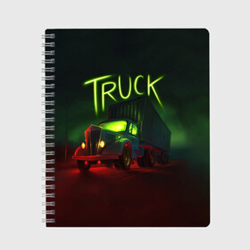 Тетрадь с принтом Truck neon , 100% бумага | 48 листов, плотность листов — 60 г/м2, плотность картонной обложки — 250 г/м2. Листы скреплены сбоку удобной пружинной спиралью. Уголки страниц и обложки скругленные. Цвет линий — светло-серый
 | Тематика изображения на принте: truck | trucks | грузовик | грузовики | дальнобои | дальнобой | дальнобойщик | фура | фуры