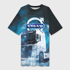 Платье-футболка 3D с принтом Volvo truck ,  |  | truck | trucks | volvo | volvo truck | volvo грузовик | вольво | вольво грузовик | грузовик | грузовики | дальнобои | дальнобой | дальнобойщик | фура | фуры