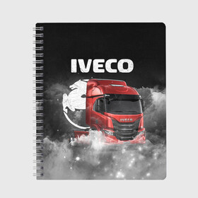 Тетрадь с принтом Iveco truck , 100% бумага | 48 листов, плотность листов — 60 г/м2, плотность картонной обложки — 250 г/м2. Листы скреплены сбоку удобной пружинной спиралью. Уголки страниц и обложки скругленные. Цвет линий — светло-серый
 | iveco | iveco truck | iveco грузовик | truck | trucks | грузовик | грузовики | дальнобои | дальнобой | дальнобойщик | ивеко | ивеко грузовик | фура | фуры