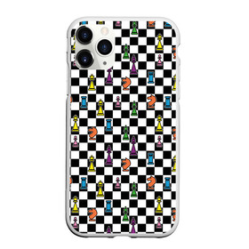 Чехол для iPhone 11 Pro Max матовый с принтом Яркая шахматная доска , Силикон |  | клетка | орнамент | паттерн | спорт | узор | цветной | черно белая клетка | черно белое | черно белый принт | шахматная доска | шахматная клетка | шахматные фигуры | шахматы