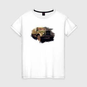 Женская футболка хлопок с принтом Truck art , 100% хлопок | прямой крой, круглый вырез горловины, длина до линии бедер, слегка спущенное плечо | truck | trucks | грузовик | грузовики | дальнобои | дальнобой | дальнобойщик | фура | фуры
