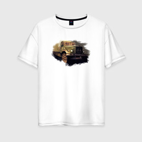 Женская футболка хлопок Oversize с принтом Truck art , 100% хлопок | свободный крой, круглый ворот, спущенный рукав, длина до линии бедер
 | truck | trucks | грузовик | грузовики | дальнобои | дальнобой | дальнобойщик | фура | фуры