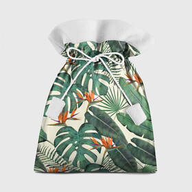 Подарочный 3D мешок с принтом Тропический паттерн , 100% полиэстер | Размер: 29*39 см | азия | акварель | акварельный | банановые листья | ботанический | винтажный | зеленый | иллюстрация | лес | летний | лето | монстера | оранжевый | отпуск | пальмовые листья | стрелиция | тропики
