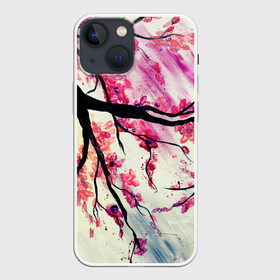 Чехол для iPhone 13 mini с принтом ОДИН ДЕНЬ В ЯПОНИИ ,  |  | ветви | живопись | культура | лепестки | минимализм | рисунок | сакура | символ | япония