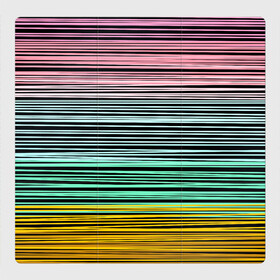 Магнитный плакат 3Х3 с принтом Модный полосатый узор  , Полимерный материал с магнитным слоем | 9 деталей размером 9*9 см | желтый | модный | молодежный | разноцветные линии | разноцветный полосатый | розовый | салатовый | современный