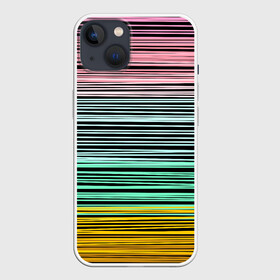 Чехол для iPhone 13 с принтом Модный полосатый узор ,  |  | желтый | модный | молодежный | разноцветные линии | разноцветный полосатый | розовый | салатовый | современный
