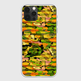 Чехол для iPhone 12 Pro с принтом Яркий осенний камуфляж , силикон | область печати: задняя сторона чехла, без боковых панелей | абстрактный | камуфляж | модный | молодежный | осень | полосатый | яркий осенний камуфляж