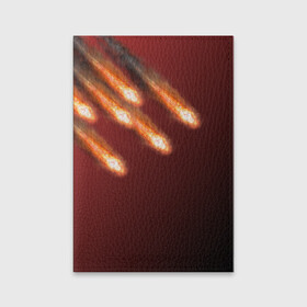 Обложка для паспорта матовая кожа с принтом Падение комет , натуральная матовая кожа | размер 19,3 х 13,7 см; прозрачные пластиковые крепления | asteroid | comet | астероид | комета