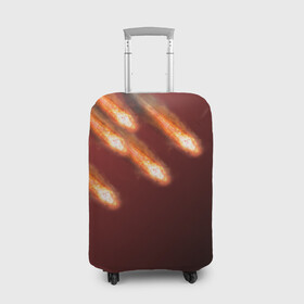Чехол для чемодана 3D с принтом Падение комет , 86% полиэфир, 14% спандекс | двустороннее нанесение принта, прорези для ручек и колес | asteroid | comet | астероид | комета