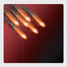 Магнитный плакат 3Х3 с принтом Падение комет , Полимерный материал с магнитным слоем | 9 деталей размером 9*9 см | asteroid | comet | астероид | комета