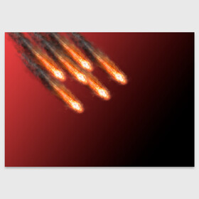 Поздравительная открытка с принтом Падение комет , 100% бумага | плотность бумаги 280 г/м2, матовая, на обратной стороне линовка и место для марки
 | asteroid | comet | астероид | комета