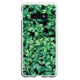 Чехол для Samsung S10E с принтом Барвинок  , Силикон | Область печати: задняя сторона чехла, без боковых панелей | Тематика изображения на принте: art | ветви. | зелень | листья | натуральное | природа | растение