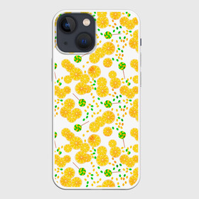 Чехол для iPhone 13 mini с принтом Лимонная карамель ,  |  | Тематика изображения на принте: детский | карамель | конфеты | лимон | лимонный узор | малышам | сладости | чупа чупс