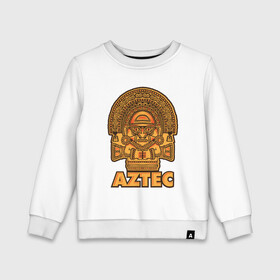 Детский свитшот хлопок с принтом Aztec Ацтеки , 100% хлопок | круглый вырез горловины, эластичные манжеты, пояс и воротник | Тематика изображения на принте: ацтеки | ацтекская империя | индеец | индейцы | символ | фигурка