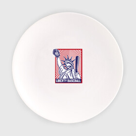 Тарелка с принтом Бейсбол Liberty city , фарфор | диаметр - 210 мм
диаметр для нанесения принта - 120 мм | baseball | liberty | usa | бейсбол | либерти | либерти ситти