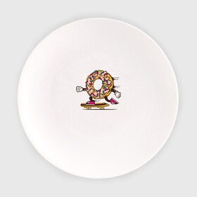 Тарелка с принтом Пончик на скейте , фарфор | диаметр - 210 мм
диаметр для нанесения принта - 120 мм | Тематика изображения на принте: donkey | sport | пончик | скейт | скорость | сладость