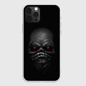Чехол для iPhone 12 Pro Max с принтом ВЗГЛЯД ИЗ ТЕМНОТЫ, , Силикон |  | балаклава | взгляд | глаза | зомби | маска | мертвец | минимализм | темнота | череп