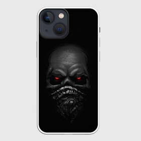 Чехол для iPhone 13 mini с принтом ВЗГЛЯД ИЗ ТЕМНОТЫ, ,  |  | балаклава | взгляд | глаза | зомби | маска | мертвец | минимализм | темнота | череп