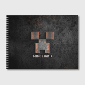 Альбом для рисования с принтом MINECRAFT TEXTURE IRON , 100% бумага
 | матовая бумага, плотность 200 мг. | creeper | game | minecraft | железо | игра | компьютерная | крипер | криппер | майн | майнкрафт | текстура