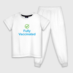 Детская пижама хлопок с принтом Полная вакцинация , 100% хлопок |  брюки и футболка прямого кроя, без карманов, на брюках мягкая резинка на поясе и по низу штанин
 | coronavirus | covid19 | virus | вакцина | вакцинация | вирус | грипп | заражение | здоровье | иммунитет | инфекция | карантин | корона | коронавирус | маска | пандемия | прививка | самоизоляция | спутник