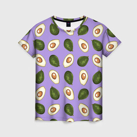 Женская футболка 3D с принтом Авокадо паттерн , 100% полиэфир ( синтетическое хлопкоподобное полотно) | прямой крой, круглый вырез горловины, длина до линии бедер | avocado | авокадо | авокадо паттерн | авокадо с косточкой | еда | зеленый | косточка | овощ | орнамент | паттерн | полезное питание | узор | фиолетовый